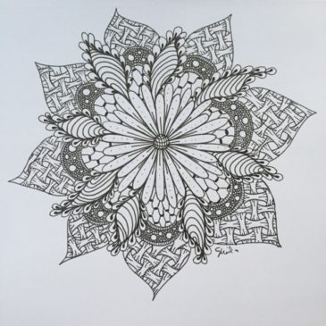 Daisy Tangle Using Basketweave and Chicken Wire Patterns